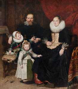 porträt von der künstler mit sein familie