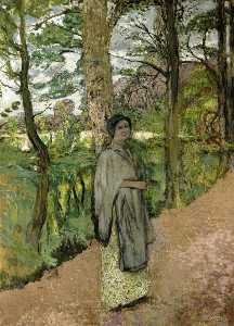 Woman in Grey in a Lane