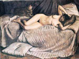 裸体女人躺在沙发上