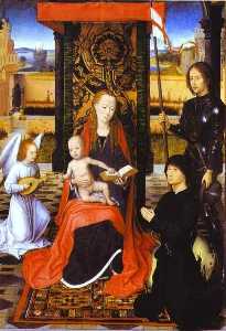 la vierge et l enfant avec ange , St . george et un donateur