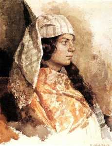 Donna ebrea con scialle orientale