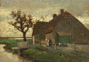 Bauernhaus auf  Ein  kanal