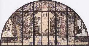 上午斯泰因霍夫教堂，南窗口彩色素描