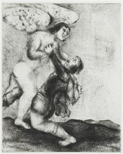 Jacob wrestling with the angel (Genesis, XXXII, 24 30)