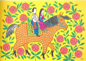 Maiden e Cosacco godendo un giro a cavallo