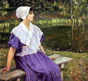 Girl by a Pond (Portrait of Natalia Nesterova)
