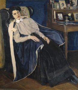 Portrait of OM Nesterova, die Tochter des Künstlers