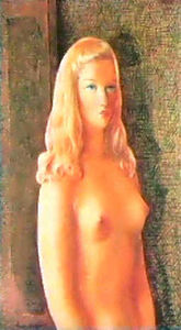 Nude woman with blonde hair