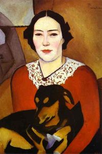 犬とレディー。エスターSchwartzmannの肖像。