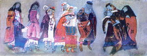 Skizzen von Kostümen für Fürst Igor