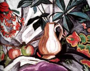 Still Life with Peatcher and Apples