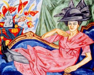 Леди в розовом (сестра художника Анна Розанова)