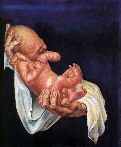 Neonato bambino  su  mani