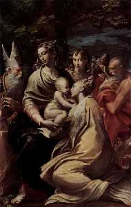  麦当娜和孩子  与  圣人