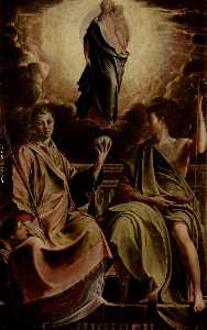 virgen con san .  Stephen and St . John the Baptist