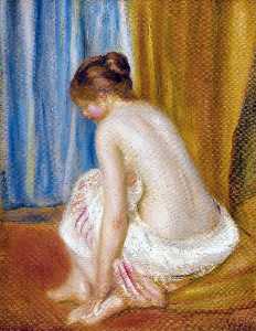 Back view of a bather