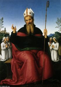 S. Agostino e quattro membri di una confraternita