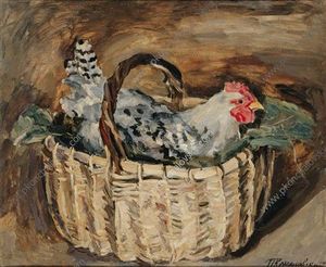 Cock en una cesta