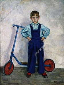 拉夫鲁什卡用摩托车，艺术家的孙子