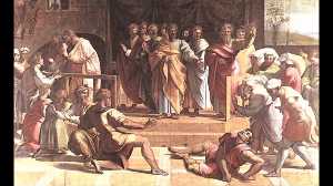 la mort de Ananias ( bande dessinée pour la chapelle sixtine )