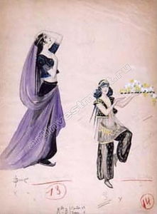 Two sketches of costumes
