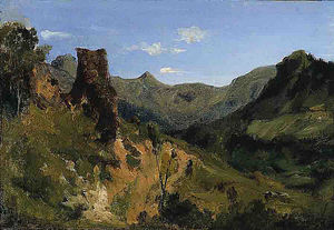 Valley in der Auvergne Berge