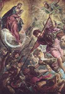 Bataille de l'archange michael et le Satan