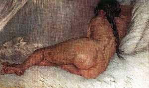 裸体 女性 リクライニング, 見た から 背部