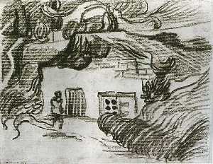 Houses among Trees with a Figure