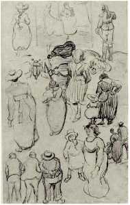 Sheet with Many Sketches of Figures