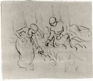 Sketch of Women in a Field