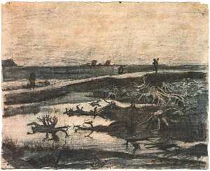 Landscape with Bog-Oak Trunks
