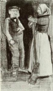 Orphelin Homme Parler avec une femme Sien