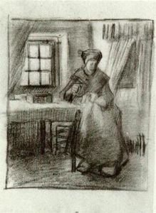 Interior with Peasant Woman Sewing