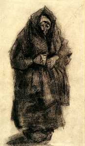 Frau mit einem Schal Mourning