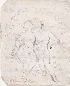 Sketch for Satan Watching the Endearments of Adam and Eve