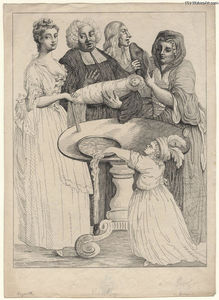 John Henley with five unknown figures