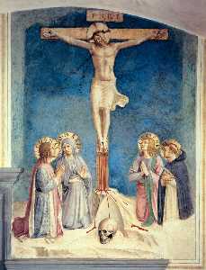 Crocifissione con lestensione Vergine e sts Cosma , giovanni evangelista e peter Martire ( Cellulare 38 )