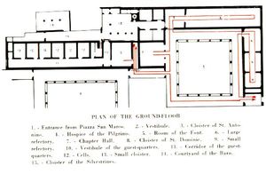 Plan of le sol étage dans convento di San Marco