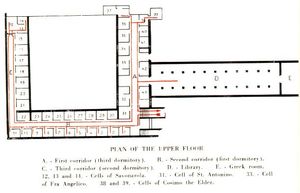 Plan de l étage supérieur dans le Convento di San Marco