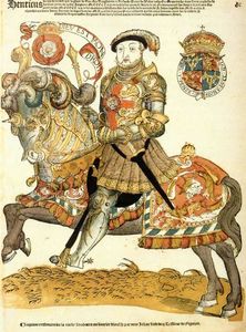 Henry VIII of England auf dem pferderücken