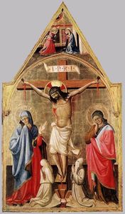 Crucifixion con Mary e san giovanni evangelista