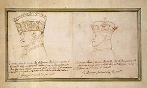 Dois retratos de Rudolf II com coroa