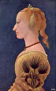 Bildnis einer Dame an  gelb
