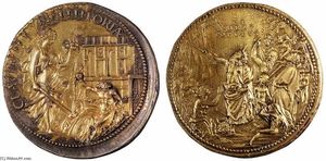 Medalla de Clemente VII (dos versiones del verso)