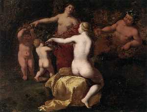 Bacchus and Nymphs in Landscape (detail)