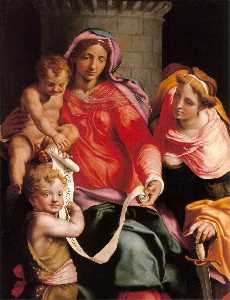 Мадонна с младенцем Преподобные  Джованнино  Причем  Барбара
