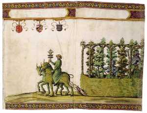 Wedding Festival Book of Archduke Ferdinand II: Mercury and Carriage
