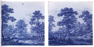 Two plaques with a landscape