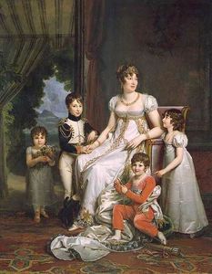 Caroline Bonaparte, reina de Nápoles, y sus hijos